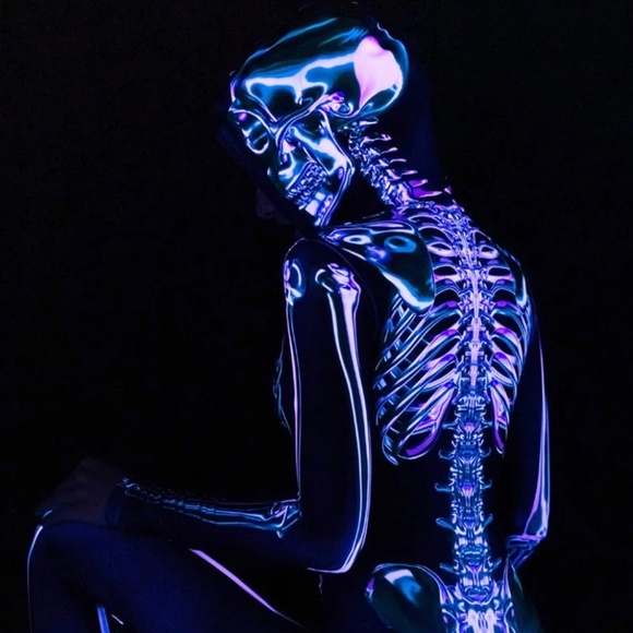 💀 Emerald 💀Skeleton Hooded Costume – Brand New w/ Tags! 💀 - Picture 1 of 5